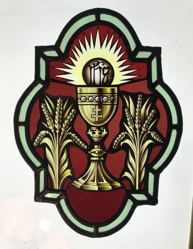 Vitrail de communion — vue de face détaillée